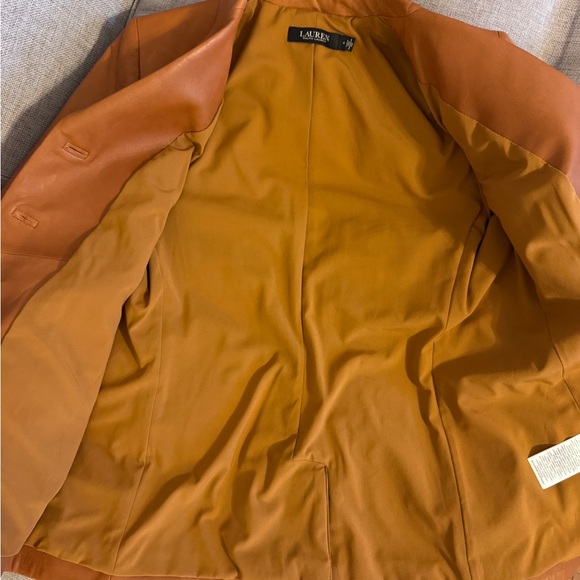 Ralph Lauren Women's Tan Leather Blazer - Picture 12 of 13